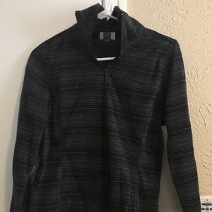 Old Navy Gray Striped Fleece Pullover